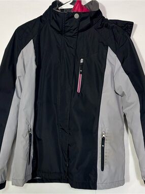 Below Zero Women’s L 3‑in‑1 Winter Jacket Black/Gray Waterproof – Flawed